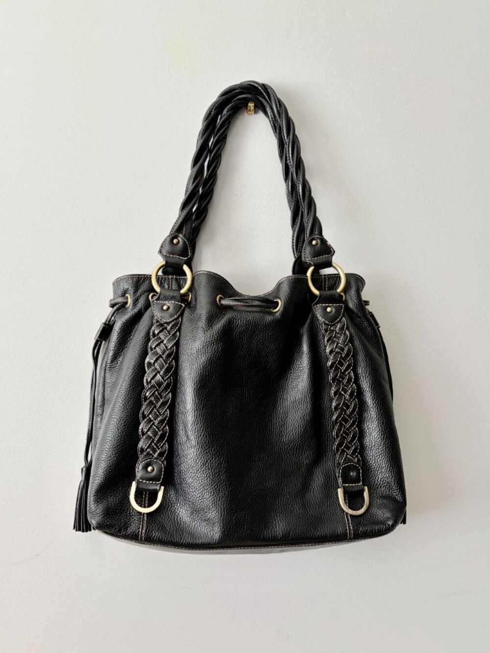 Micheal Rome Designs Black Leather Shoulder Bag